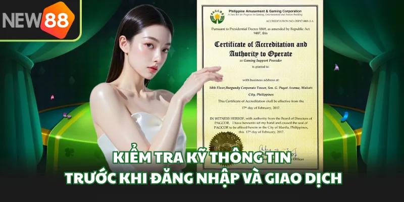 Kiểm tra kỹ thông tin trước khi đăng nhập và giao dịch